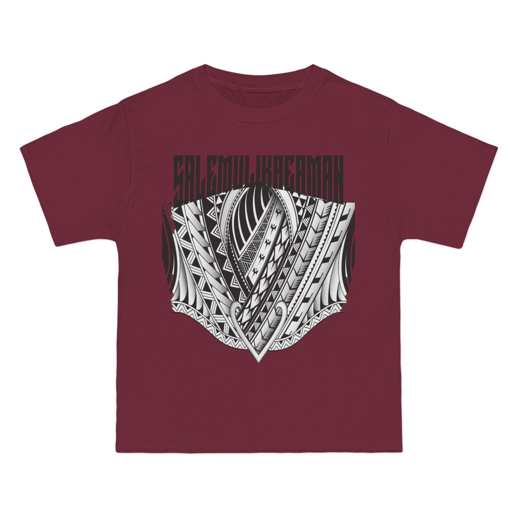 Tribal Leaf Shield T-Shirt — Polynesian Tattoo Style Graphic