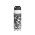 Polynesian Tribal Surf Stainless Steel Water Bottle — 'LEMUIKAHE' Black Tattoo Design