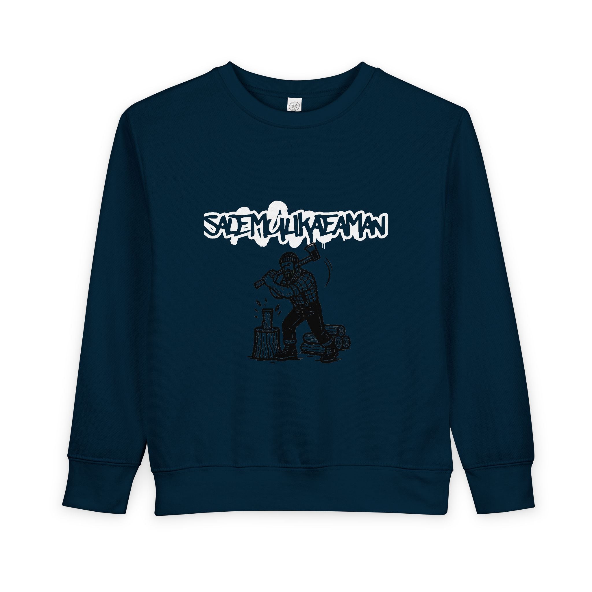 Kids Lumberjack Sweatshirt — ‘Sawdust & Axeman’ Graphic Toddler Pullover