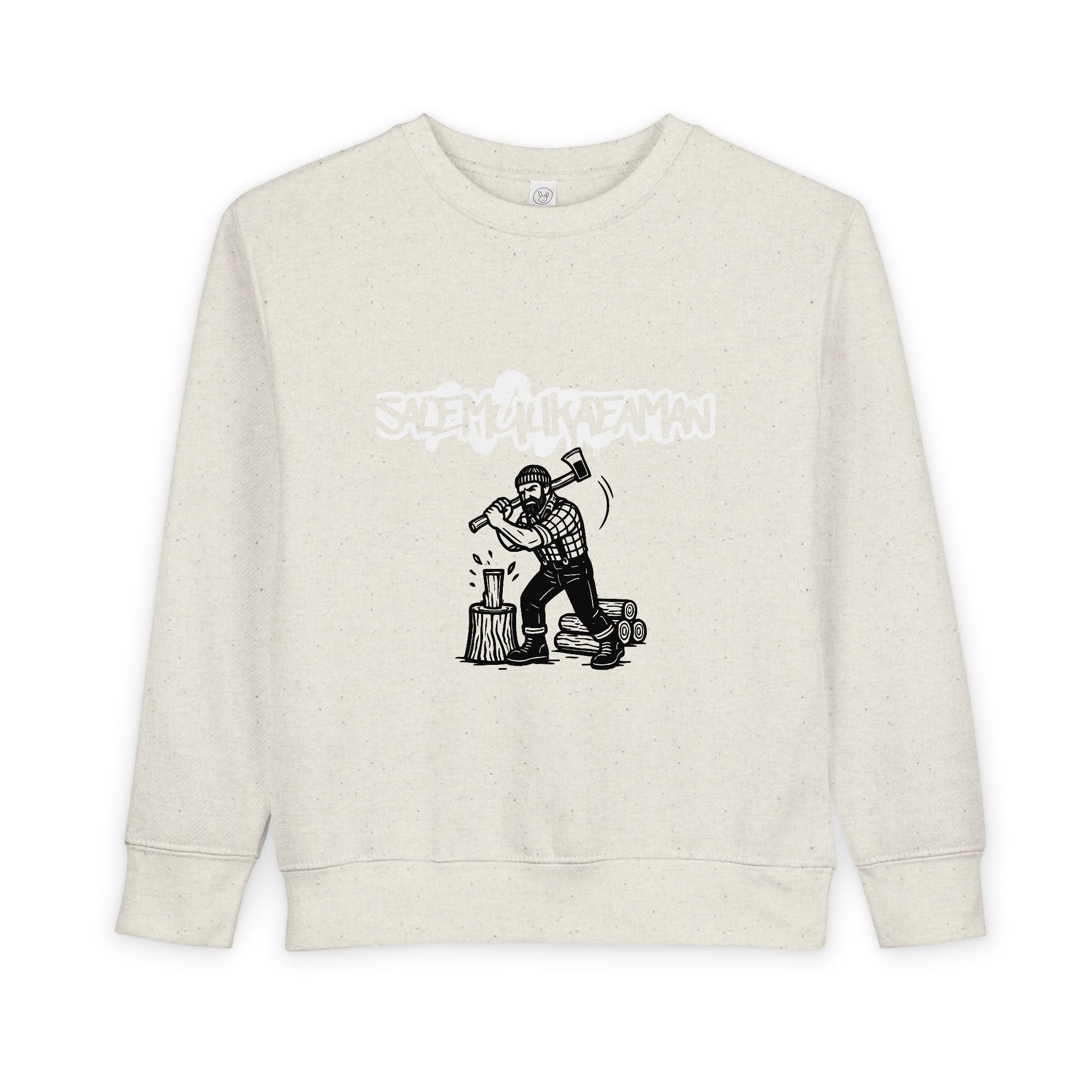 Kids Lumberjack Sweatshirt — ‘Sawdust & Axeman’ Graphic Toddler Pullover