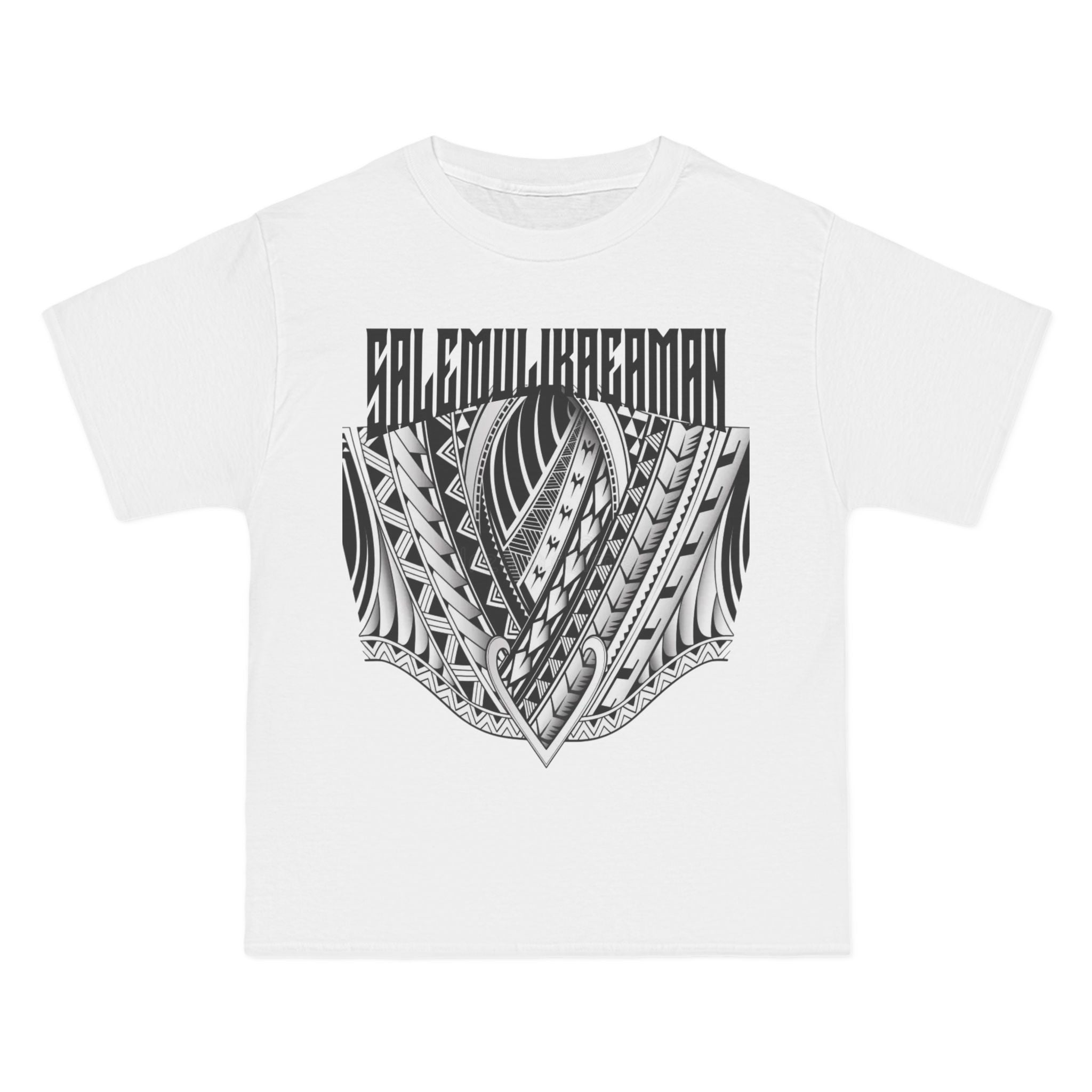 Tribal Leaf Shield T-Shirt — Polynesian Tattoo Style Graphic