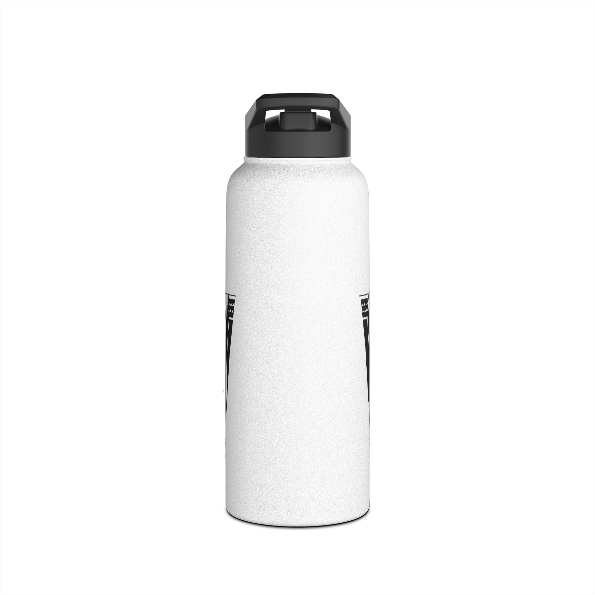 Polynesian Tribal Surf Stainless Steel Water Bottle — 'LEMUIKAHE' Black Tattoo Design