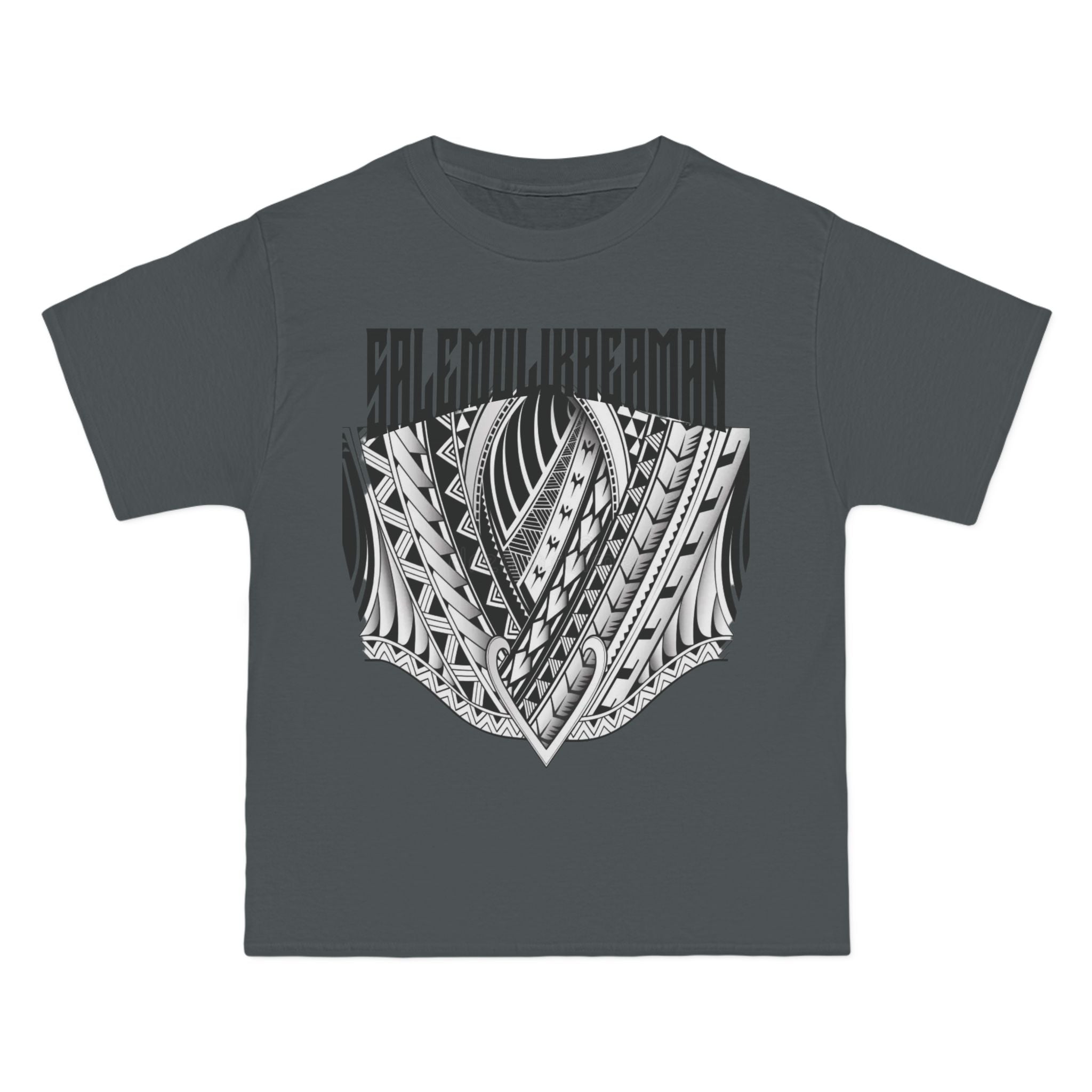 Tribal Leaf Shield T-Shirt — Polynesian Tattoo Style Graphic