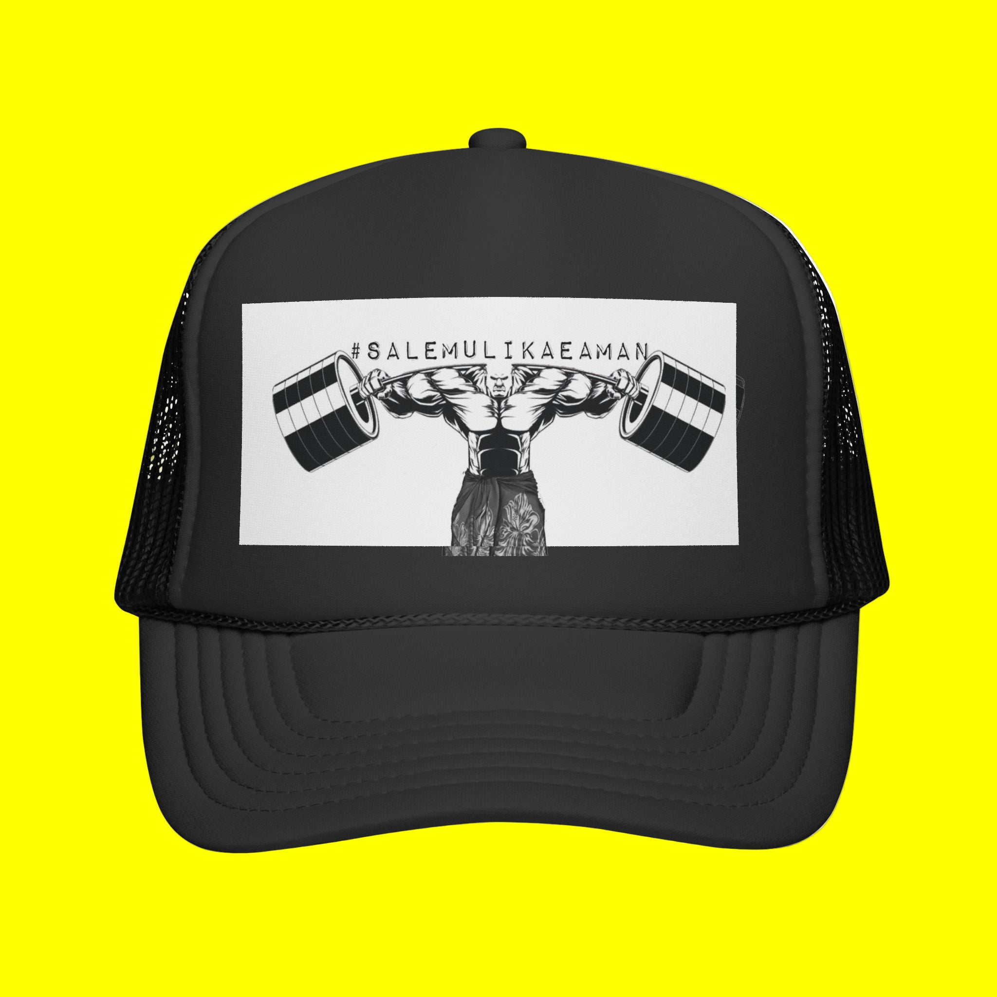 Strongman Trucker Hat — Vintage Weightlifting Graphic Cap