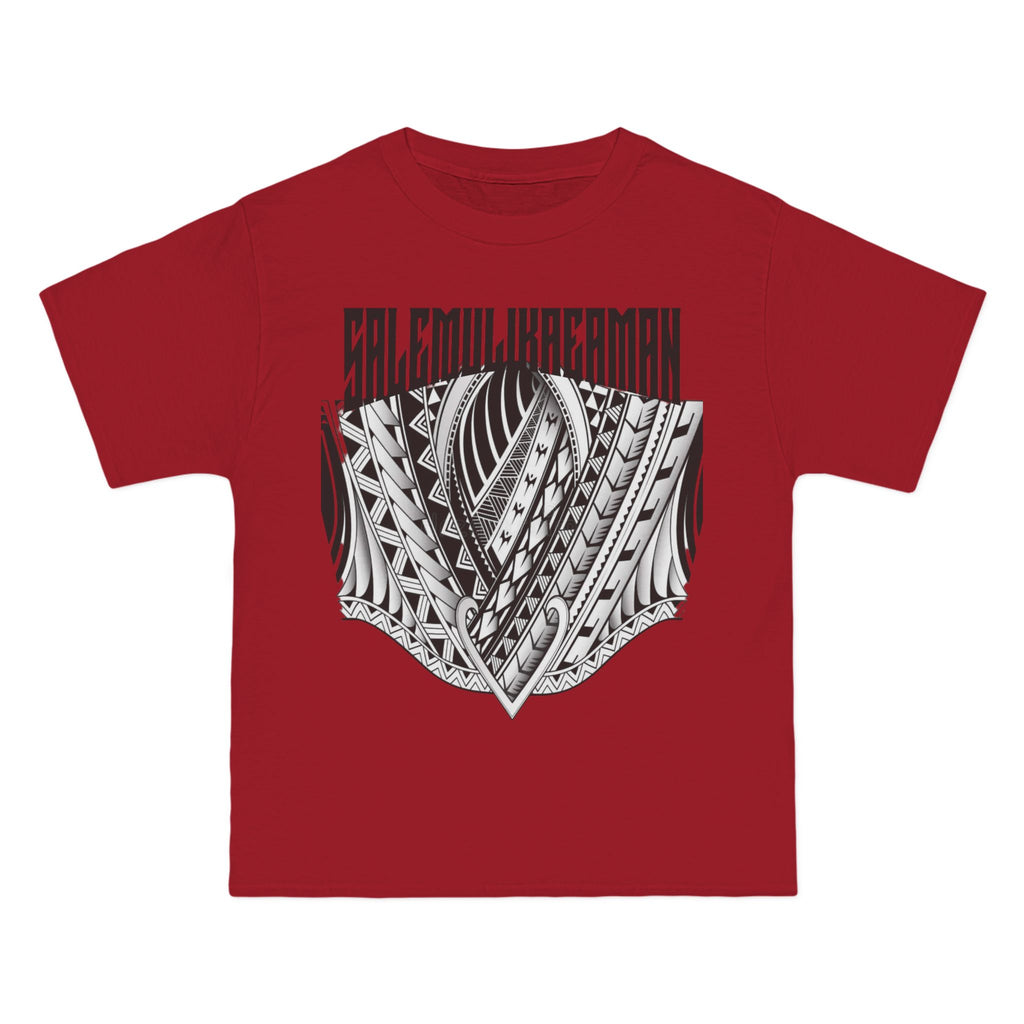 Tribal Leaf Shield T-Shirt — Polynesian Tattoo Style Graphic