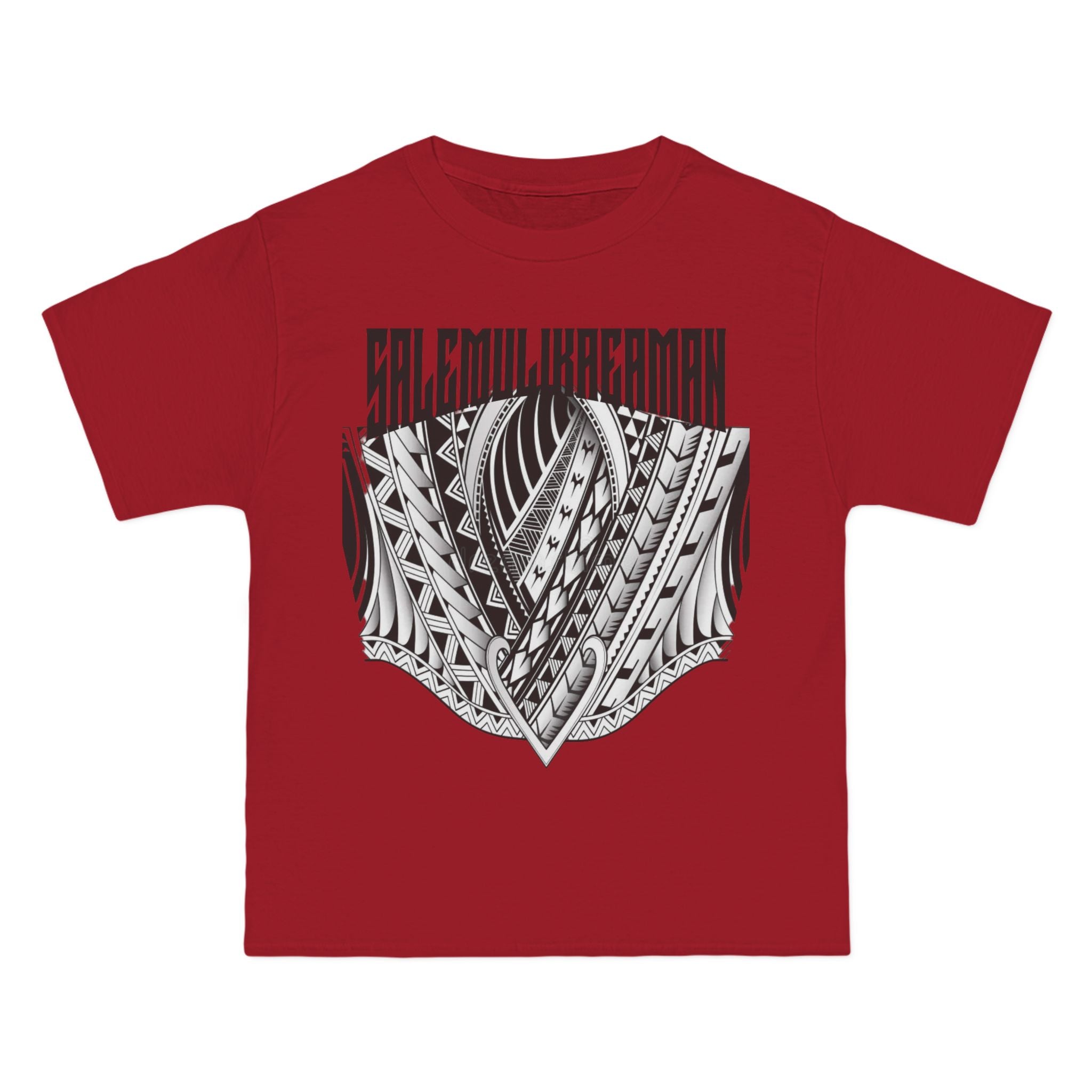 Tribal Leaf Shield T-Shirt — Polynesian Tattoo Style Graphic