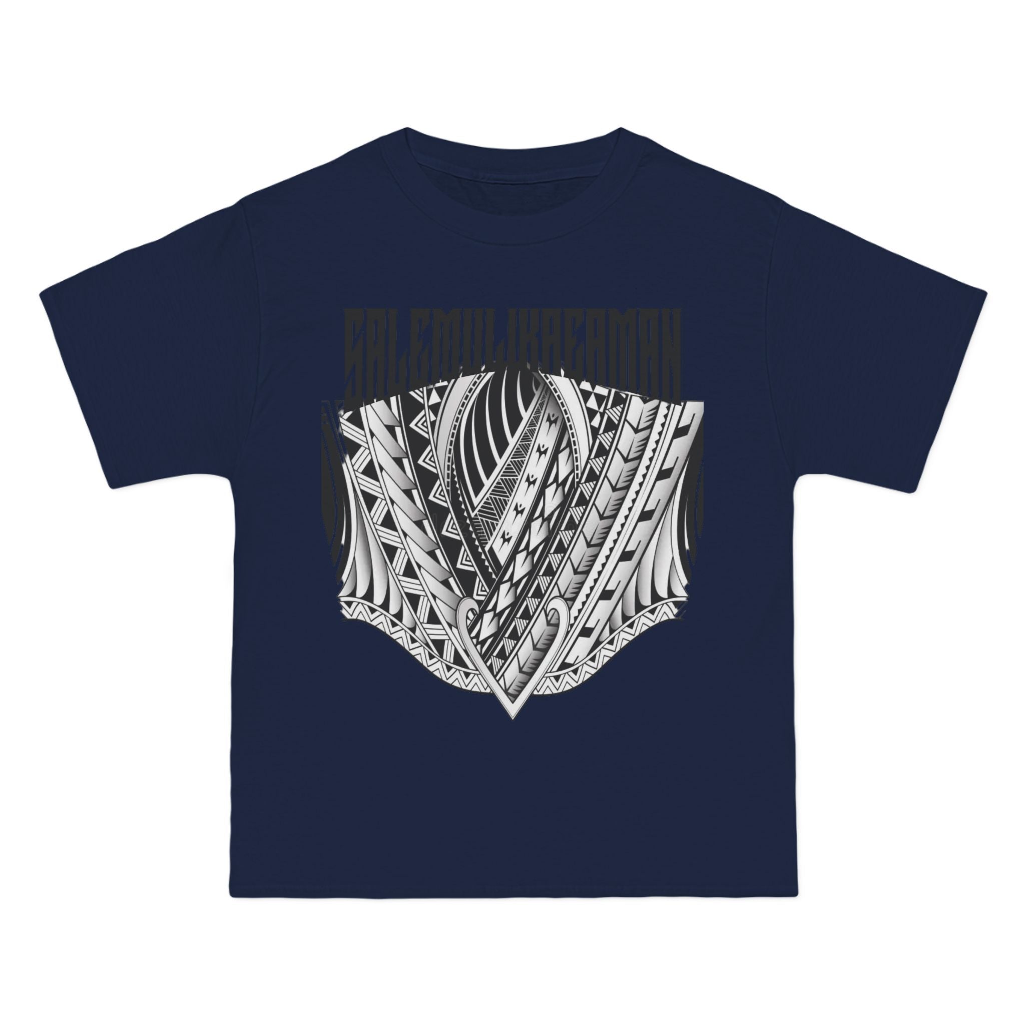 Tribal Leaf Shield T-Shirt — Polynesian Tattoo Style Graphic